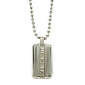 TIFFANY&Co. ティファニー アトラス プレート ペンダント ネックレス ボールチェーン SV925 Ag925 シルバー 【中古】