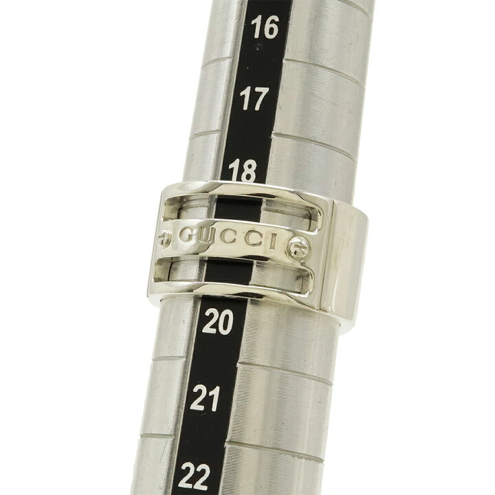 楽天市場】GUCCI グッチ ロゴ ビス ワイド リング 指輪 Ag925 SV925  