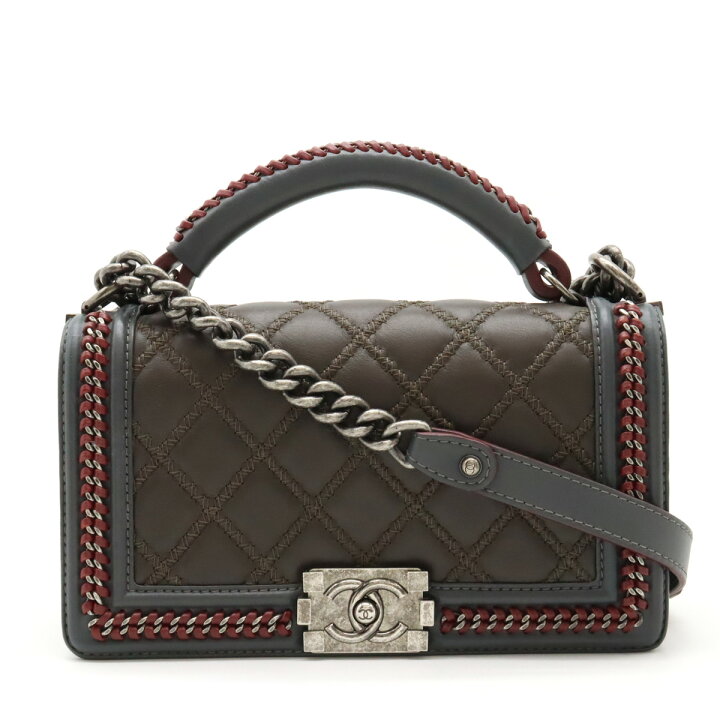 楽天市場】CHANEL シャネル ボーイシャネル トップハンドル フラップ  