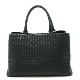 BOTTEGA VENETA ボッテガ ヴェネタ ボッテガベネタ イントレチャート トートバッグ ハンドバッグ レザー ブラック 黒 223377 【中古】