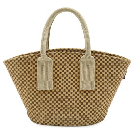 HERMES エルメス パニエバスPM トートバッグ ハンドバッグ リネン ブラウン 茶 ベージュ 【中古】