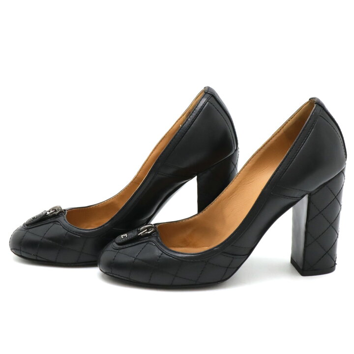 楽天市場】CHANEL シャネル マトラッセ ジップ パンプス チャンキー  