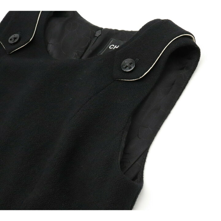 楽天市場】CHANEL シャネル ノースリーブ ワンピース 膝丈 ウール  