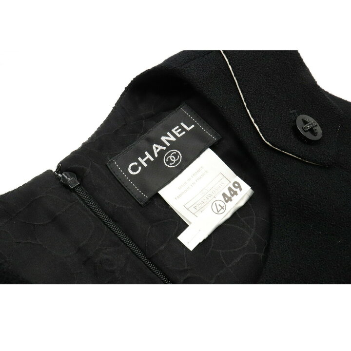 楽天市場】CHANEL シャネル ノースリーブ ワンピース 膝丈 ウール 