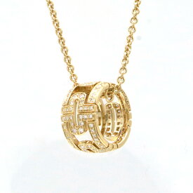 BVLGARI ブルガリ パレンテシ ラウンド フルダイヤ ペンダント ネックレス K18YG 750YG イエローゴールド ダイヤモンド 【中古】