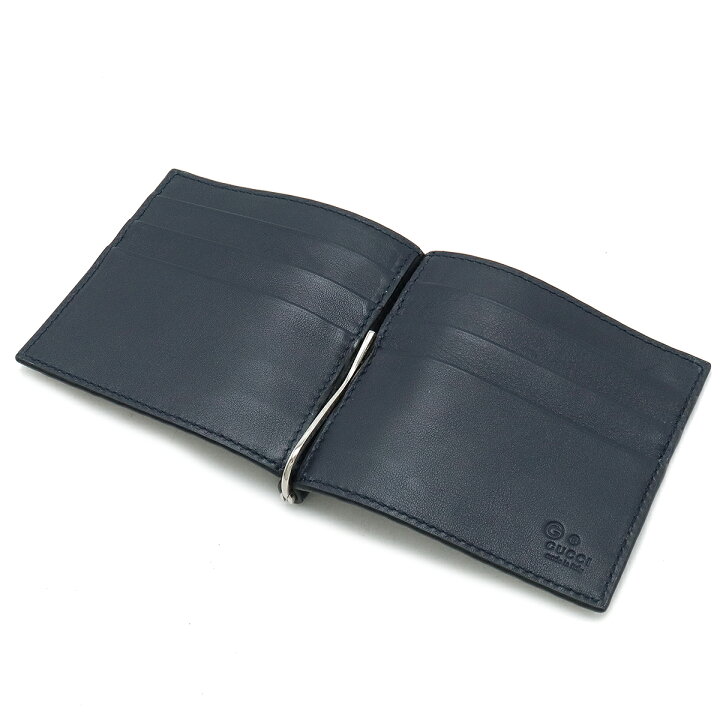 □新同□ グッチ マイクログッチシマ マネークリップ 財布 二つ折り  