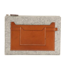 HERMES エルメス トゥードゥー 29 クラッチバッグ セカンドポーチ ビジネスバッグ フェルト ヴォーエプソン レザー ライトグレー ブラウン C刻印 【中古】