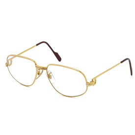 Cartier カルティエ トリニティ 眼鏡 めがね 伊達メガネ メガネフレーム クリア ゴールド金具 【中古】