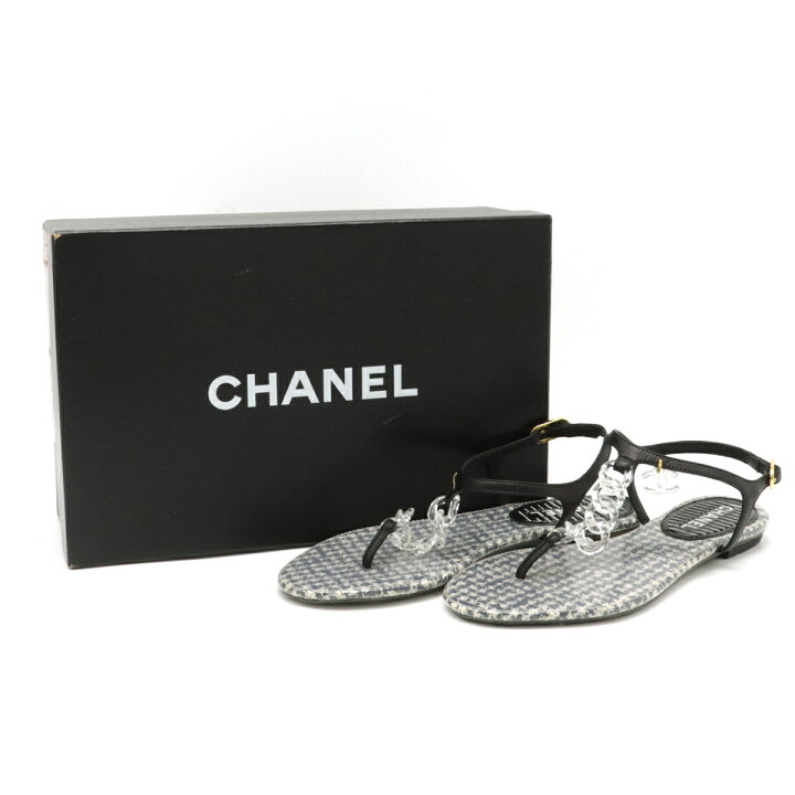 楽天市場】CHANEL シャネル ココマーク プラチェーン サンダル  