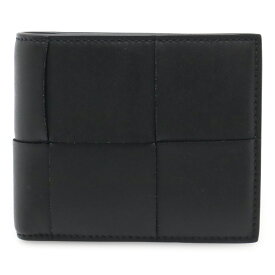 BOTTEGA VENETA ボッテガ ヴェネタ ボッテガベネタ カセット マキシイントレチャート 2つ折財布 二つ折り財布 レザー ブラック 黒 749455 【中古】