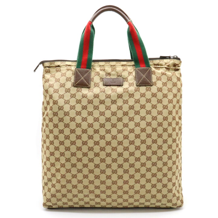 楽天市場】【バッグ】GUCCI グッチ GGナイロン シェリーライン トート  