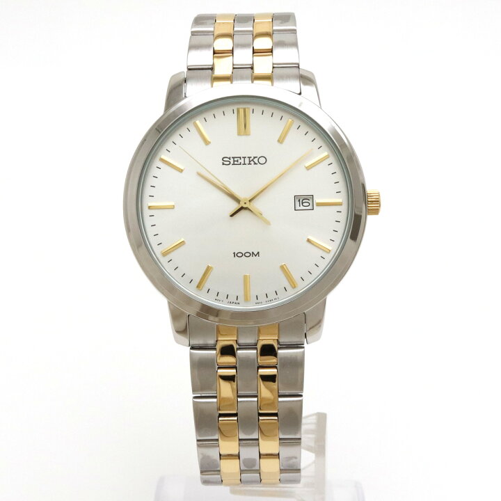 楽天市場】SEIKO セイコー デイト シルバー文字盤 100M SS GP コンビ 