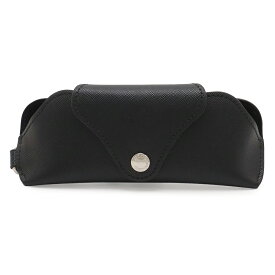 PRADA プラダ メガネケース 眼鏡入れ アイウェアケース サングラスケース サフィアーノレザー NERO 黒 ブラック シルバー金具 フック付き 2RA002 【中古】