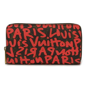 LOUIS VUITTON ルイ ヴィトン モノグラムグラフィティ ジッピーウォレット ラウンドファスナー 長財布 フューシャ ネオンピンク M93710 【中古】