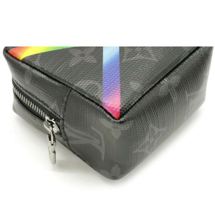 Louis Vuitton LOUIS VUITTON Bijoux Sack Square Pouch MP2467 Shiny Monogram  Eclipse Rainbow Key Ring Bag Charm Belt Waist Men's | eLADY Globazone