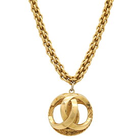 CHANEL シャネル ココマーク CCマーク 透かしボール チェーン ネックレス ペンダント GP ゴールド 【中古】