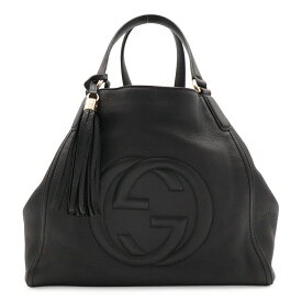 GUCCI グッチ ソーホー セラリウス トートバッグ ショルダーバッグ 肩掛け タッセル フリンジ レザー ブラック 黒 ゴールド金具 282309 【中古】