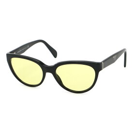 PRADA プラダ サングラス アイウェア キャットアイ クリアイエロー ブラック 黒 シルバー金具 52□17 VPR10P 【中古】