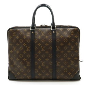 LOUIS VUITTON ルイ ヴィトン モノグラムマカサー ポルトドキュマン ヴォワヤージュ ビジネスバッグ ブリーフケース カーフレザー M40225 【中古】