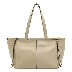 LOEWE ロエベ クッショントート スモール トートバッグ ショルダーバッグ セミショルダー レザー ライトオーツ ベージュ 309.12AA93 【中古】