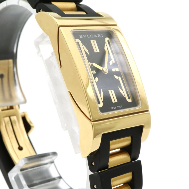 楽天市場】BVLGARI ブルガリ レッタンゴロ ブラック文字盤 K18YG  