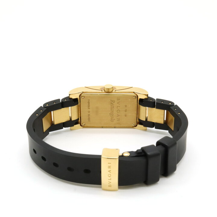 楽天市場】BVLGARI ブルガリ レッタンゴロ ブラック文字盤 K18YG  
