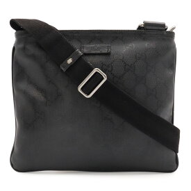 GUCCI グッチ GGインプリメ ショルダーバッグ ポシェット サコッシュ 斜め掛け PVC レザー ブラック 黒 シルバー金具 201538 【中古】