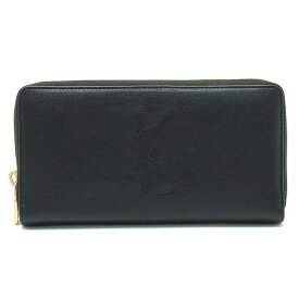 【財布】YVES SAINT LAURENT イヴ サン ローラン YSL イブサンローラン ラウンドファスナー 長財布 レザー ブラック 黒 ゴールド金具 352904 【中古】