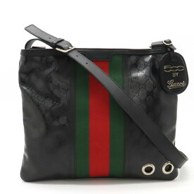 【バッグ】GUCCI グッチ GGインプリメ シェリーライン FIAT 500 フィアット コラボ ショルダーバッグ 斜め掛け PVC レザー ブラック 黒 269379 【中古】