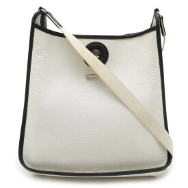HERMES エルメス ヴェスパPM ショルダーバッグ ワンショルダー レザー ホワイト 白 ブラック 黒 シルバー金具 【中古】