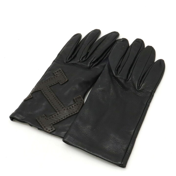 楽天市場】HERMES エルメス Hロゴ グローブ 革手袋 レザー ブラック 黒  