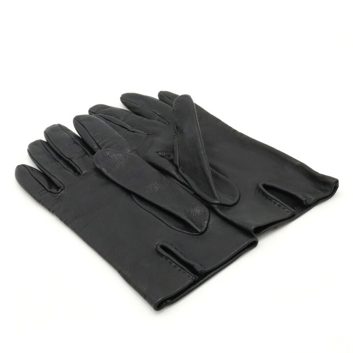 HERMES(エルメス) 手袋 レディース - 黒×ブルー レザー 楽天市場  