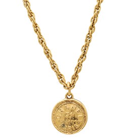 CHANEL シャネル 31 RUE CAMBON カンボン コインモチーフ ラウンドプレート ヴィンテージ チェーンネックレス ペンダント GP ゴールド 【中古】
