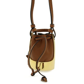 LOEWE ロエベ バルーンバッグ ネックレス ペンダント バッグモチーフ ミニバッグ 巾着 レザー GP ブラウン ゴールド 【中古】