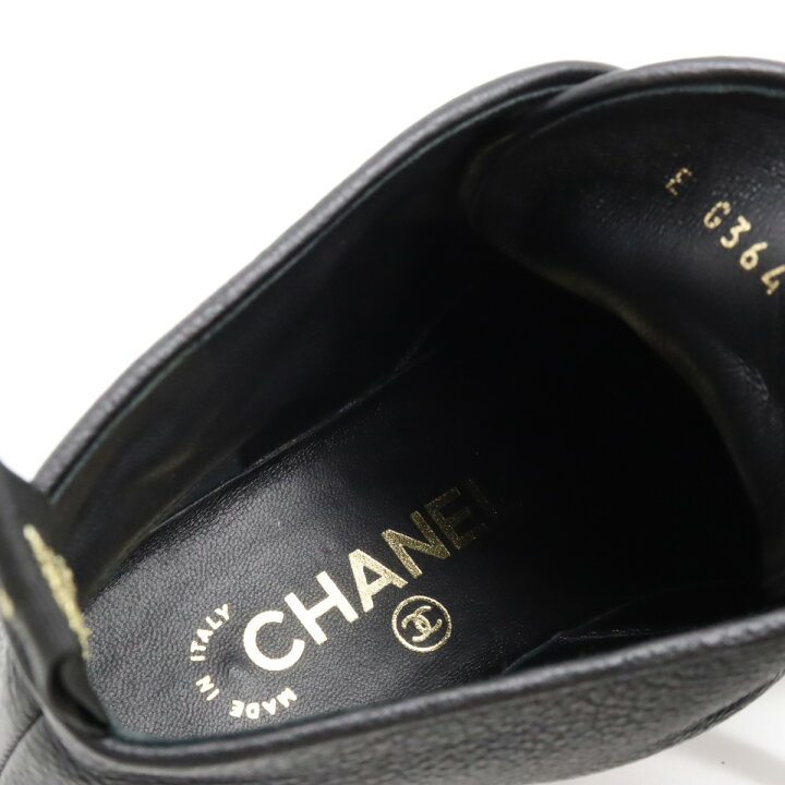 美品 CHANEL シャネル ブーツ メッシュ ココマーク リボン 36C 23 