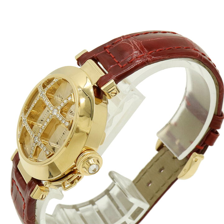 楽天市場】Cartier カルティエ パシャ 32 K18 革ベルト ダイヤグリッド 