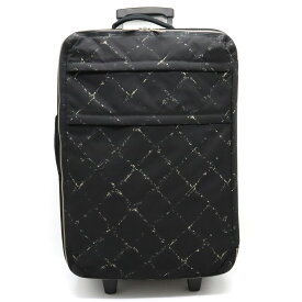 【バッグ】CHANEL シャネル トラベルライン キャリーバッグ スーツケース キャリーケース 旅行バッグ ナイロン ブラック 黒 ホワイト 白 【中古】
