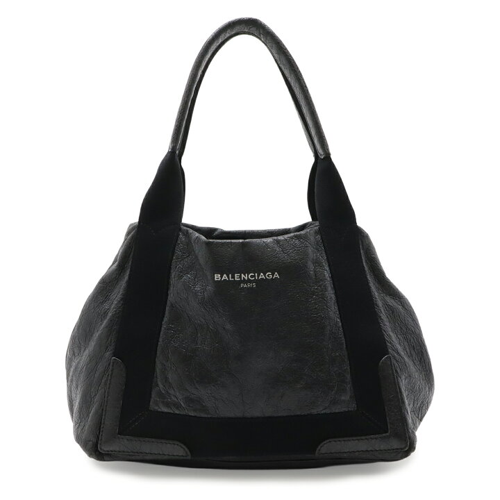 楽天市場】BALENCIAGA バレンシアガ ネイビーカバス S ロゴ シワ加工 