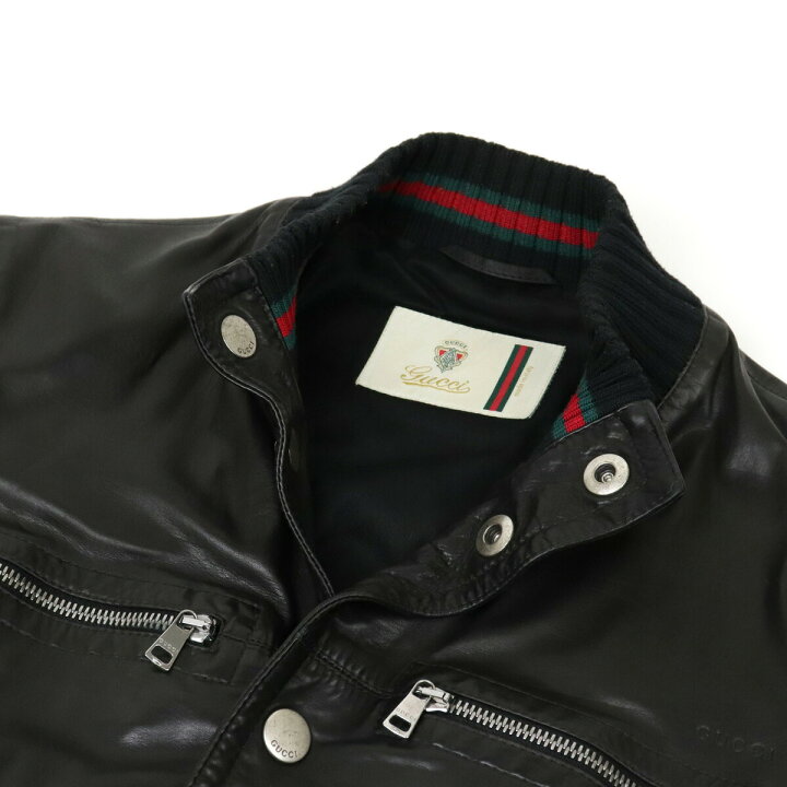 楽天市場】GUCCI グッチ シェリーライン ボンバージャケット レザー 