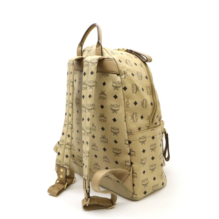 え*っ様 MCM スタッズ リュック バックパック ベージュ 中古・古着通販 