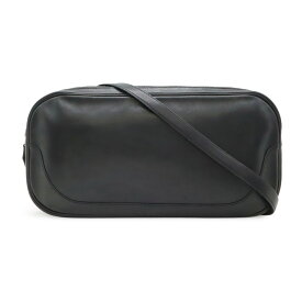 HERMES エルメス ショルダーバッグ 斜め掛け カーフ レザー ブラック 黒 シルバー金具 【中古】