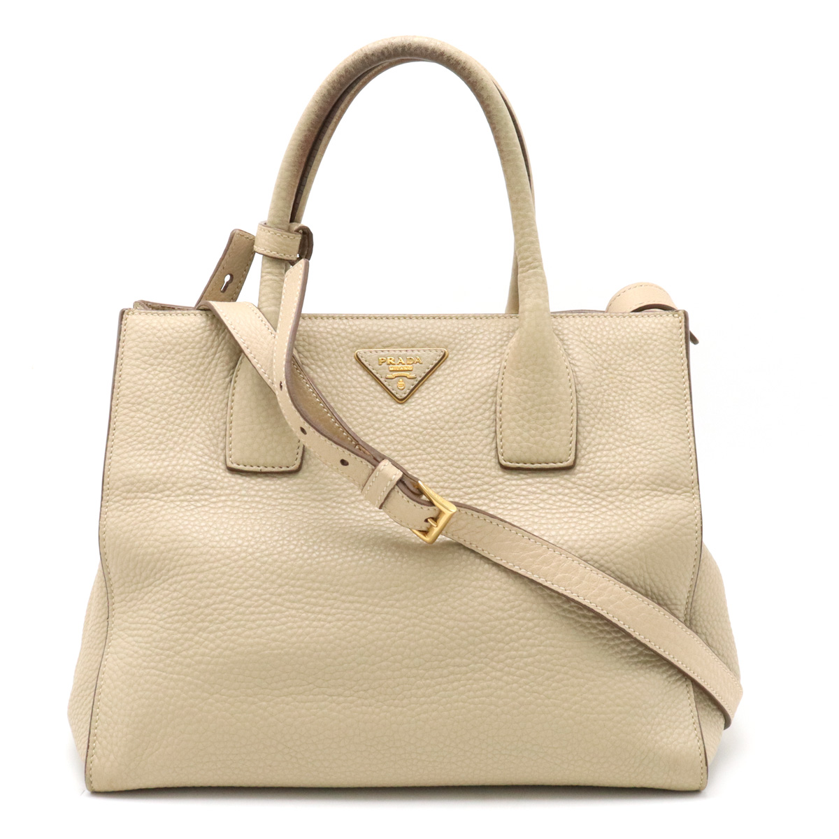 Bag Prada Vit.Daino Handbag 2Way Shoulder Diagonal Leather Beige