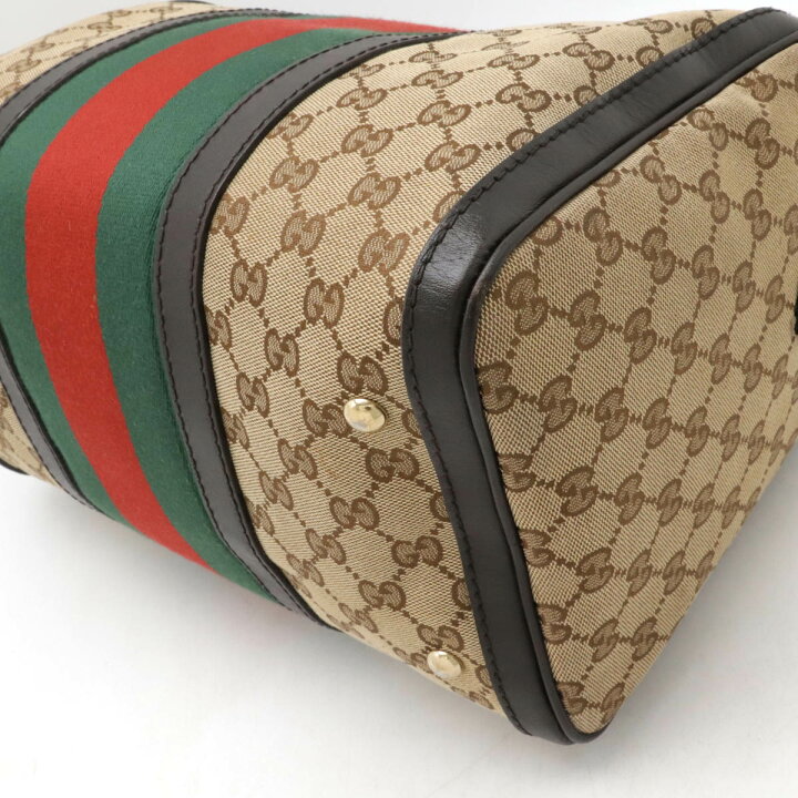 楽天市場】GUCCI グッチ GGキャンバス シェリーライン ハンドバッグ 