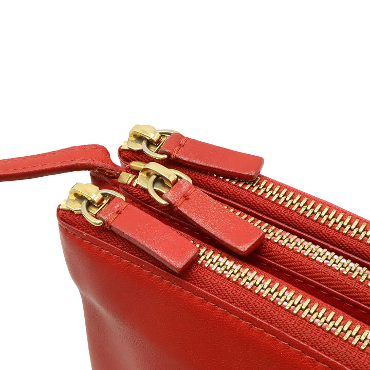CELINE セリーヌ トリオ ショルダーバッグ レッド レディース ブランド 