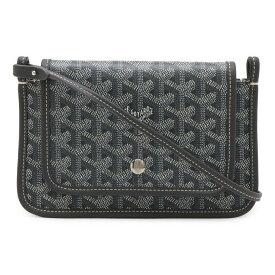 GOYARD ゴヤール プリュメ ポーチウォレット 長財布 ショルダーバッグ ポシェット 2WAY クラッチバッグ ヘリンボーン柄 PVC グレー シルバー金具 【中古】