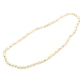 パール ネックレス ロングネックレス 2重巻き 二重 真珠 8.5m/m-9.0m/m クリーム 【中古】