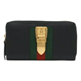 GUCCI グッチ SYLVIE シルヴィ ジップアラウンドウォレット ラウンドファスナー 長財布 レザー ブラック 黒 ゴールド金具 476083 【中古】