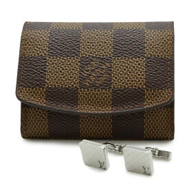 LOUIS VUITTON ルイ ヴィトン ブトン ドゥ マンシェット シャンゼリゼ カフス カフリンクス カフスボタン ダミエ ケース付き M65043 【中古】