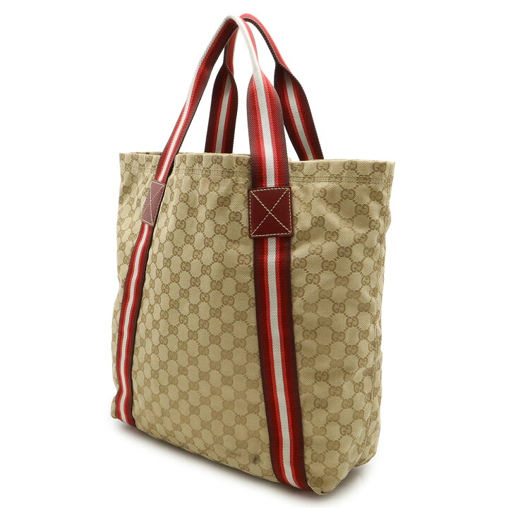 楽天市場】GUCCI グッチ GGキャンバス シェリーライン トートバッグ 