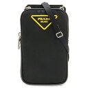 PRADA プラダ トライアングルロゴ スマートフォンケース ショルダーバッグ ポーチ 小物入れ 2WAY ナイロン NERO 黒 ブ…